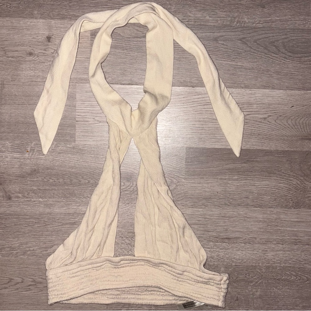 Free People Cream Knit Top